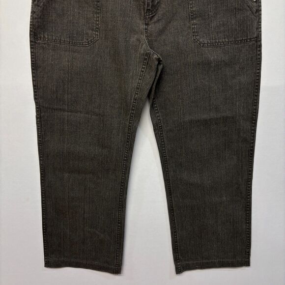 Sundance Women Utility Wide Leg Jeans Size 14 Gray Denim D046 -1 - Picture 13 of 16